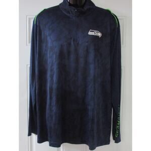 NWT Seahawks NFL Team Apparel 2XL 1/4 Zip Pullover Lightweight Mens Shirt